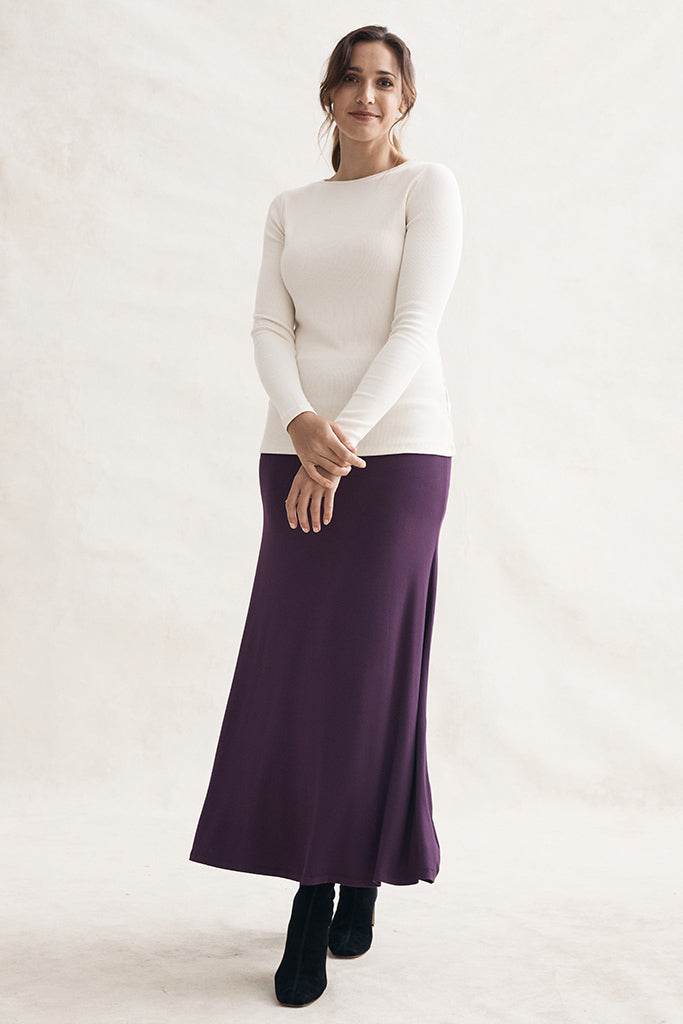 Lana Long Skirt - Plum