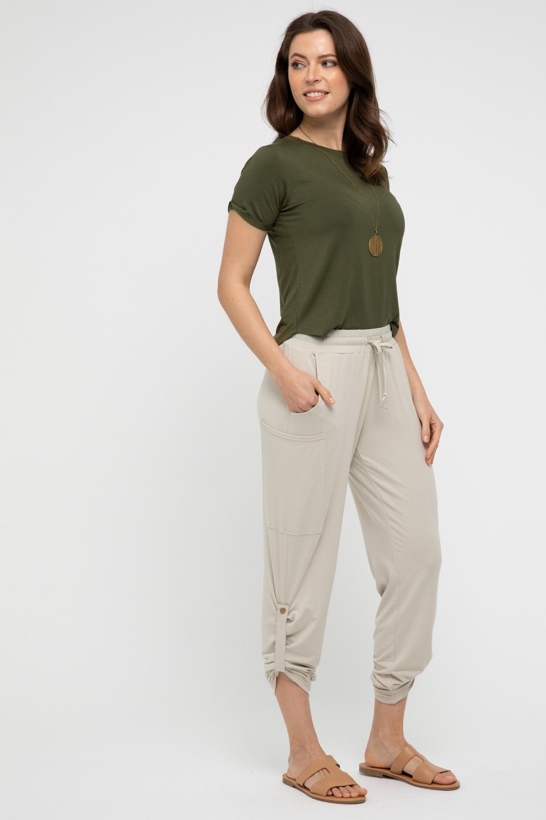 Shorter Bamboo Tee - Dark Olive