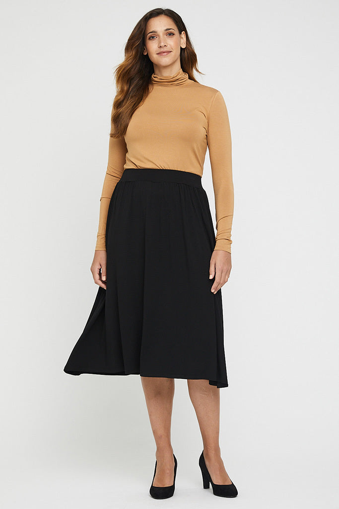 Bamboo Midi Skirt - Black