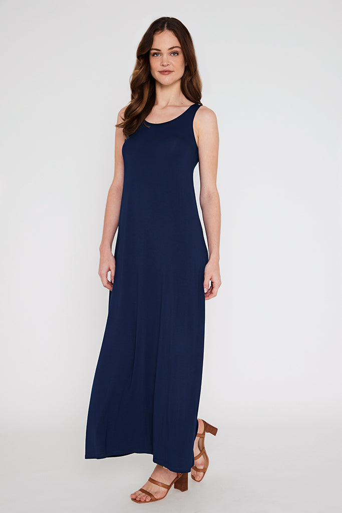 Bamboo Maxi Dress - Navy