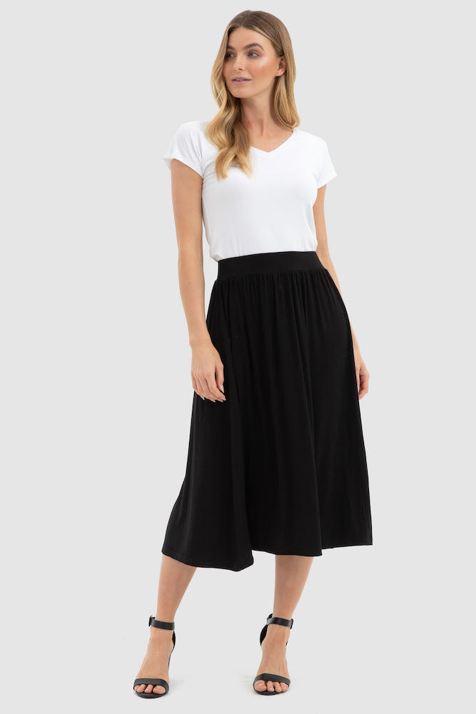 Bamboo Midi Skirt - Black