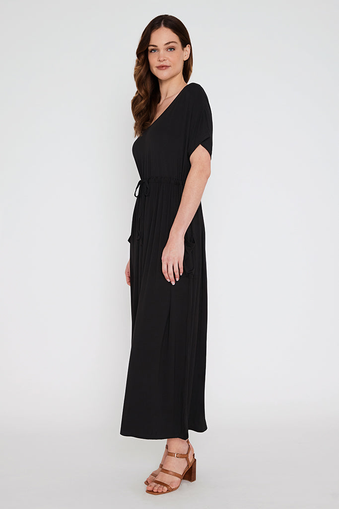 Mila Maxi Dress - Black | Bamboo Body