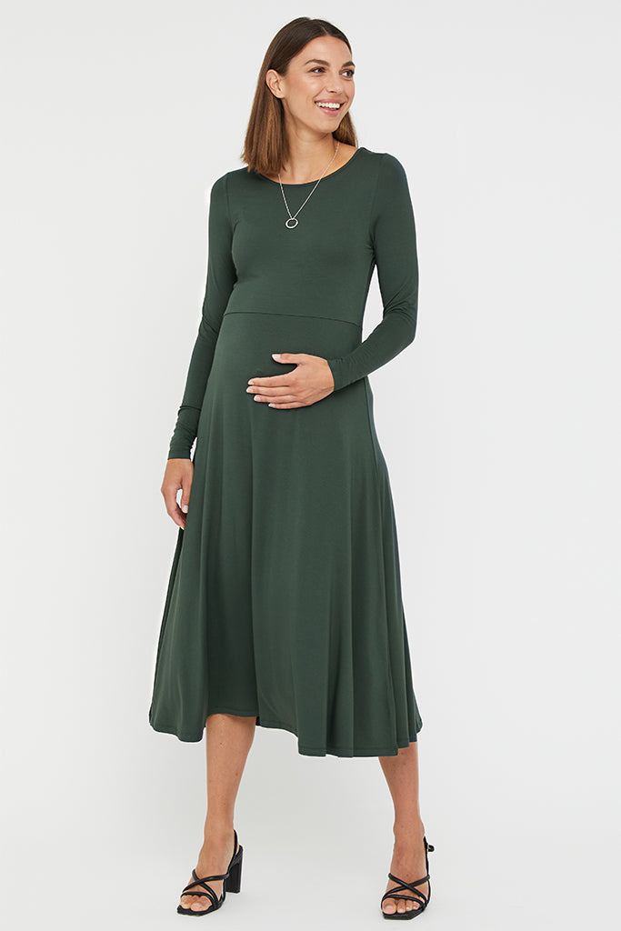 Olivia Maternity Dress - Forest