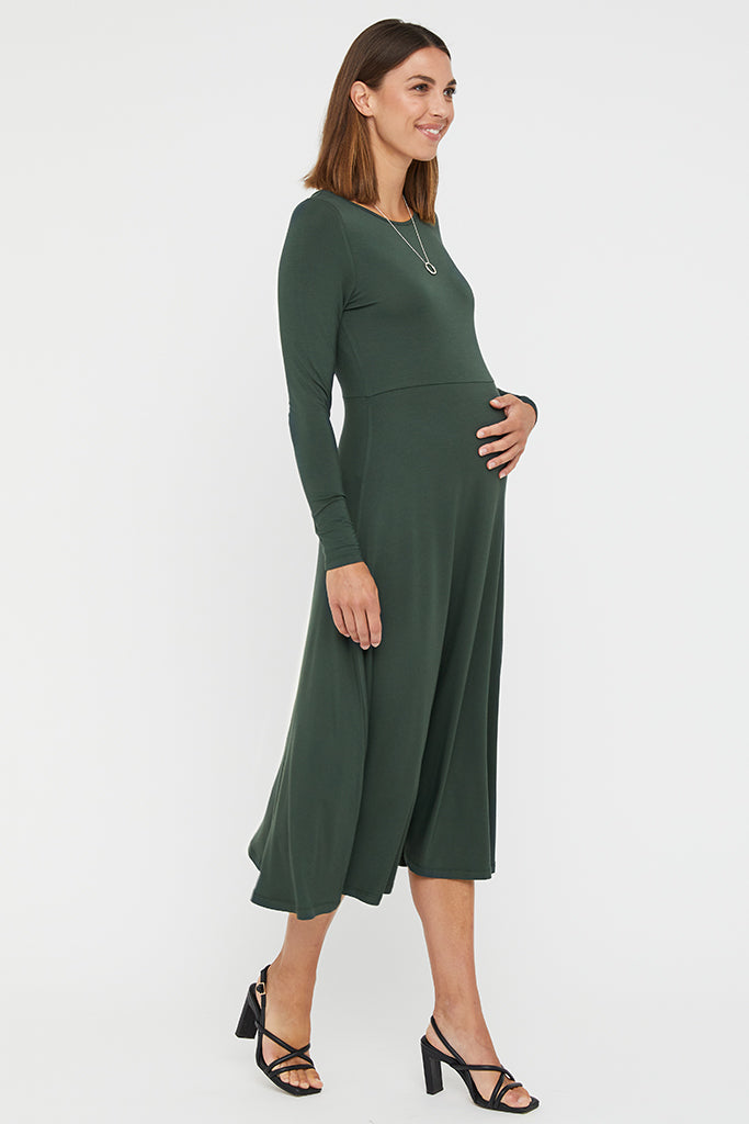 Olivia Maternity Dress - Forest