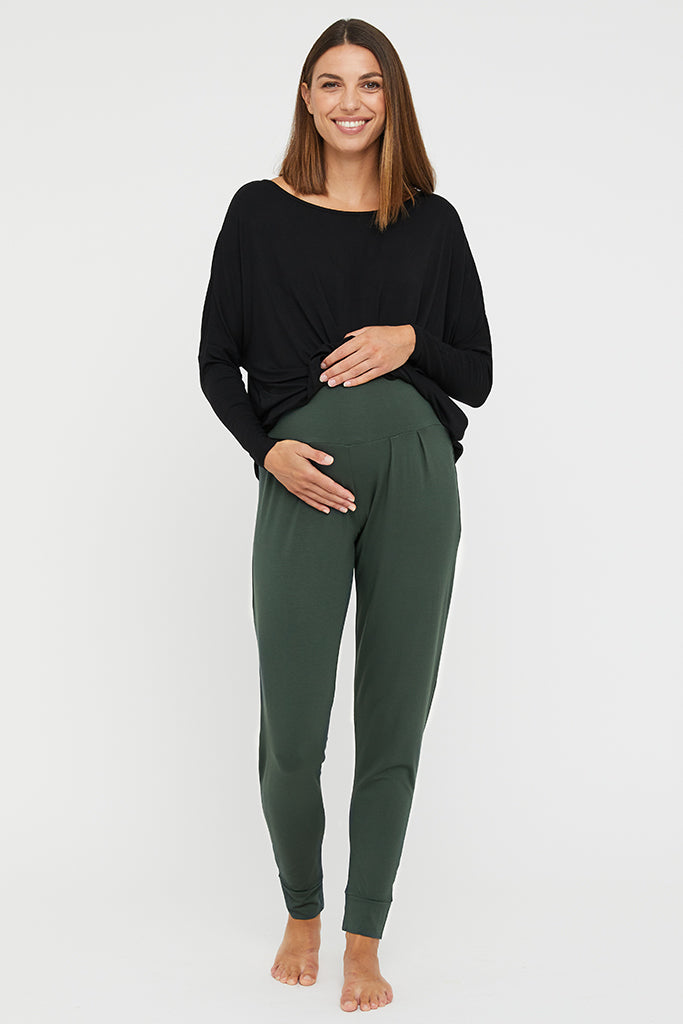 Softline Slouch Maternity Pants - Forest